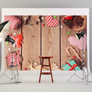 Christmas Tree Elk Gift Backdrop Photography Background Cloth Photographic Prop