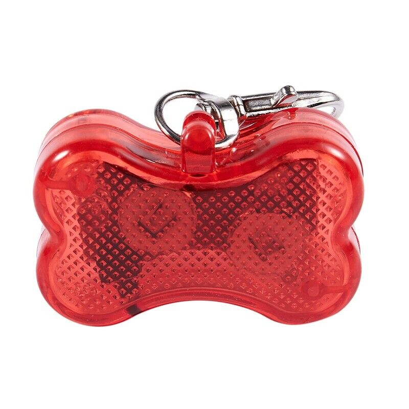 Flashing Flasher Blinking Led Bone Shape Dog Cat Tag Pet Safety Collar Ligh U3U1