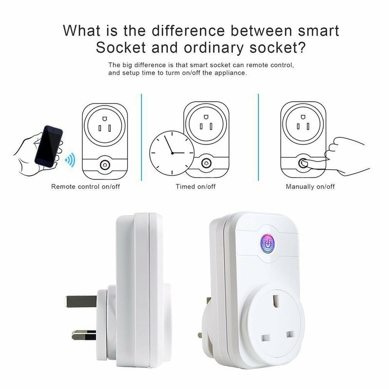 US Smart Power Socket WiFi 2G/3G/4G Remote Control Time Switch For Amazon Alexa