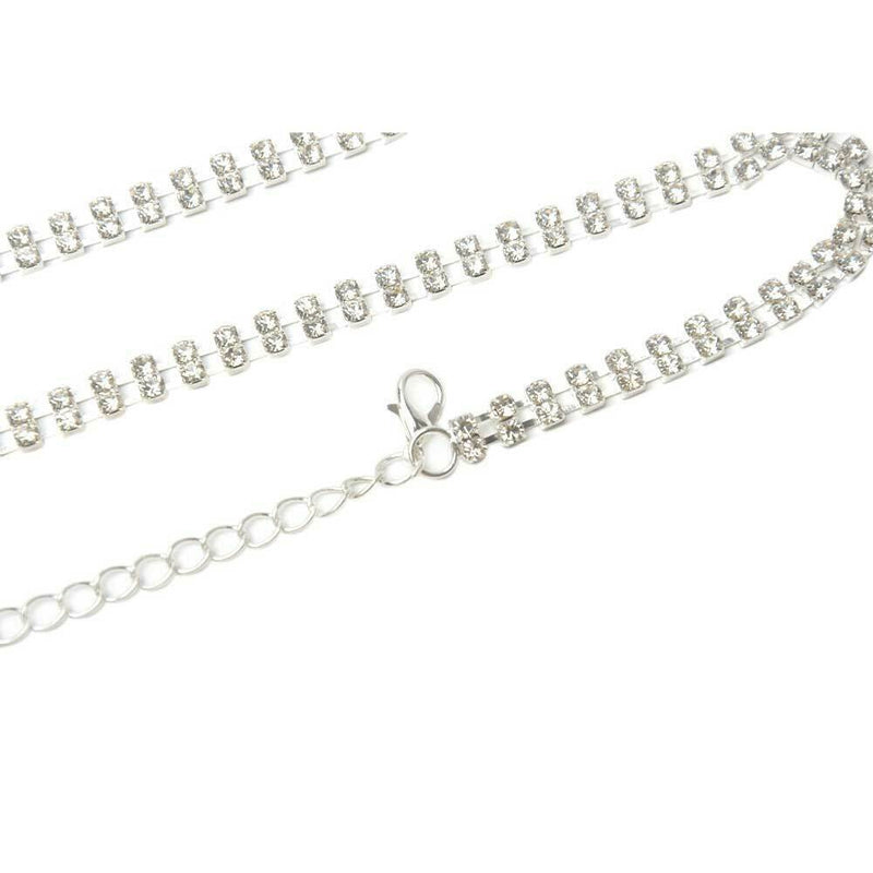 Hot Adjustable Double Rows Crystal Rhinestone Bra Shoulder Straps Belt
