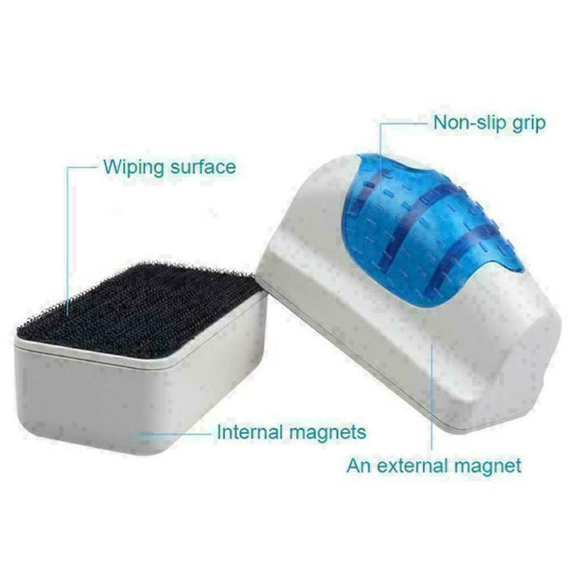 Medium Aquarium Fish Tank Floating Magnetic Glass Cleaner Scraper Algae Bru N2V4