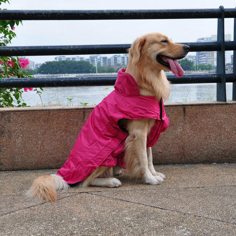 Rosy Dog Pet Raincoat Waterproof Outdoor Rain Jacket Fleece Lined Coatl XXL