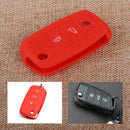 Red Silicone 3 Button Key Cover Case Shell fit for Skoda Fabia Octavia VW Golf