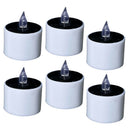 6x Solar Powered Electric LED Candles Flickering Flameless Tea Light Yellow