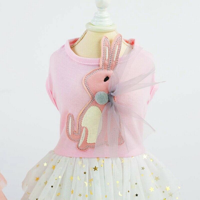 Pet Dress, Cute Rabbit Decor Dog Tutu Princess Dress Wedding Skirt Small Do G6D5