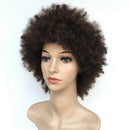African Black Little Curly Hair Short Hair Wave Head Brown Lady Wig Europea