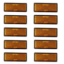Pack of 10 Plastic Rectangular Adhesive Reflectors Universal for Motorcycles Car