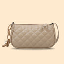 Fashion Lattice Pattern Women Handbag Chain Shoulder Underarm Bag (Khaki)