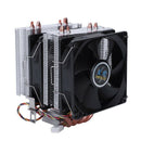 1X(LANSHUO 4 Heat Pipe 4 Wire Without Light Double Fan Cpu Fan Radiator Coo