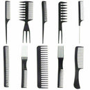 10 Piece Comb Set Hair Styling Professional Black Brush U5E1 U8Q6 X6Z8 Barb S7C9