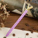 5PCS Big Carat Diamond Crystal Pen Gem Ballpoint Pen Ring Wedding Office Me B7B3