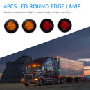 2x Amber 2x Red 2 inch Round 4 LED Trailer Truck Marker Clearance Lamp Kit