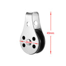 2pcs Durable Fixed Eye Pulley Block 316 Stainless Steel Pulley Roller Boat
