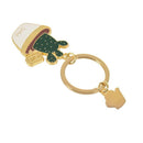 New Cute Potted Plant Cactus Shape Key Ring Keychains Keyrings Chain for Wo