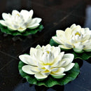 12Pcs Artificial Floating Foam Lotus Flowers,With Water Lily Pad Ornaments,