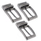 3pack Reversible Alloy Belt Buckle Replacement Rectangular Single Pin Buckle