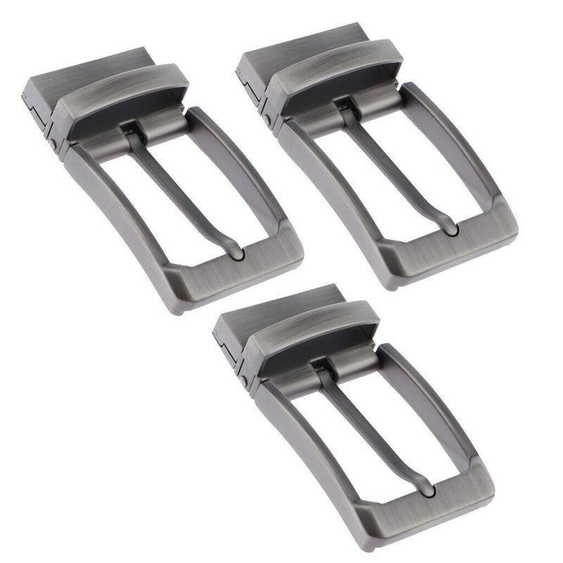 3pack Reversible Alloy Belt Buckle Replacement Rectangular Single Pin Buckle