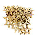 Pack of 50 Pieces Natural WOOD EMBELLISHMENTS Wooden Star Shaped Pieces Decor