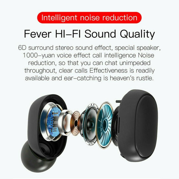 Wireless 5.0 Earphones Headsets Wireless Headphones Mini Earbuds w/ LED