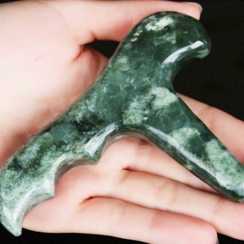 Natural Jade Stone Trigger Point Handheld Foot Massager Therapy Pain Relief Tool