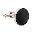 1Pair Mens Dress Round Cloth Cufflinks For Business Shirt Wedding Party BlacR7E7
