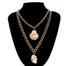 Multi Layer Beach Shell Conch Pendant Choker Necklace Women Bohemian Jewe  OZ