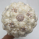 24Cm Gorgeous Crystal Ivory Wedding Bouquet Brooch Bowknot Wedding Decorati