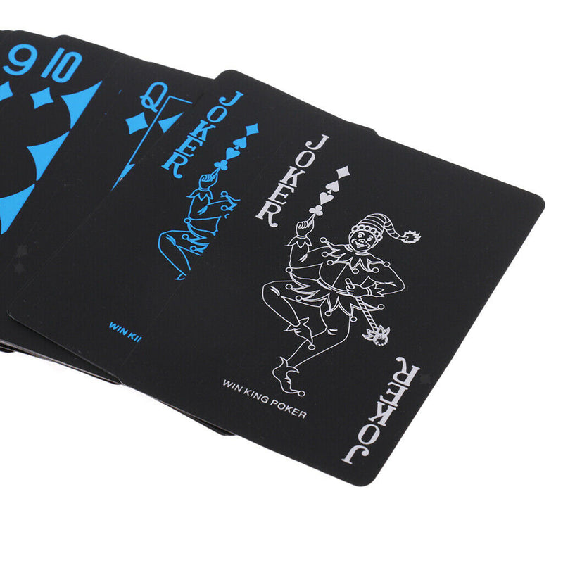 Portable Board Game, Black Waterproof Mini Poker Card Playing Cards Plastic