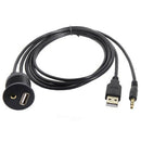 Combo Usb 2.0 & 3.5Mm Aux Male To Female Extension Cable With Waterproofabl