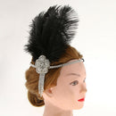 Retro 1920s Headpiece Black Feather Flapper Headband Great  Headdress