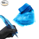 100 Pieces Durable Blue Tattoo Clip Cord Sleeves Liner Shader Machine Covers