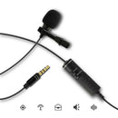 Clip-on Lapel Mic 3.5mm Jack Podcast Interview Condenser Lavalier Microphone