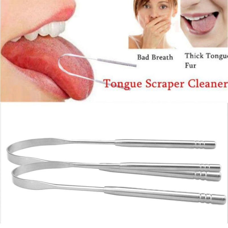 2019 Stainless Steel Tongue Cleaner Scraper Oral Hygiene Bad Breath Care Health