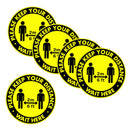 Set 5 Social Distancing Safety Floor Decals Stickers Notice Caution Shop B