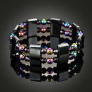 Unisex Multicolor Magnetic Bracelet Beads Hematite Stone for Therapy Health S9Z8