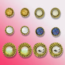 6 pairs Rhinestone Crystal Ear Stud Earrings Women Fashion Jewelry Set