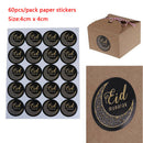 60pcs Eid Mubarak Paper Stickers Gift Seal Labels Islamic Ramadan Party Decor3cT