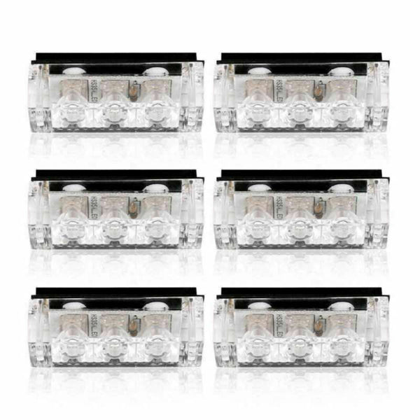1 Set  6X 3LED Red And Blue Car Dash Flash Flash Emergency Police Warning Lights
