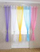 White Sheer Eyelet Telylene Window Treatment Curtain Drape Valance 1x2.1M