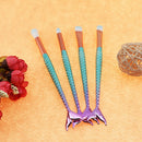 7pcs Green Gradient Purple Beauty Fishtail Makeup Brush Set A