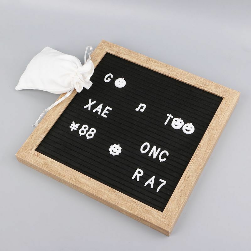 10x10 Inch Felt Letter Board Retro Wood With 340 White Letters Numbers And Bag