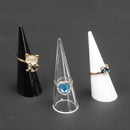 15 Pieces Plastic Jewelry Ring Display Holder Stand Cone Shape Transparent Rack