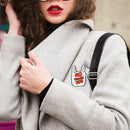 Letters Simple Badge Brooch Cartoon Pins Jacket Decor Jewelry Gift (White) A