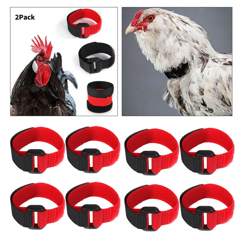 8x Rooster Collar Adjustable Prevent Rooster from Screaming for Rooster Red