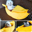 Cute Banana Shape Pets Bed House Warm Cat Nest Dog Mat Kennel (Yellow S) A