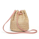 Summer Straw Bucket Bag Weave Purse Handbag Fringe Bohemian Bag Pouch pink