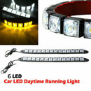 2x 6 LED Car Flexible DRL Daytime Running Light Driving Daylight Fog Lamp Lights