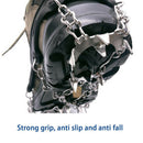 19 Studs Ice Gripper Spikes Stainless Steel Climbing Crampons (Black L)