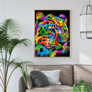 5D DIY Full Round Drill Diamond Painting Colorful Tiger Cross Stitch Craft
