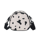 Casual Cow Printed Messenger Bag Women Canvas Small Round Shoulder Pouch
